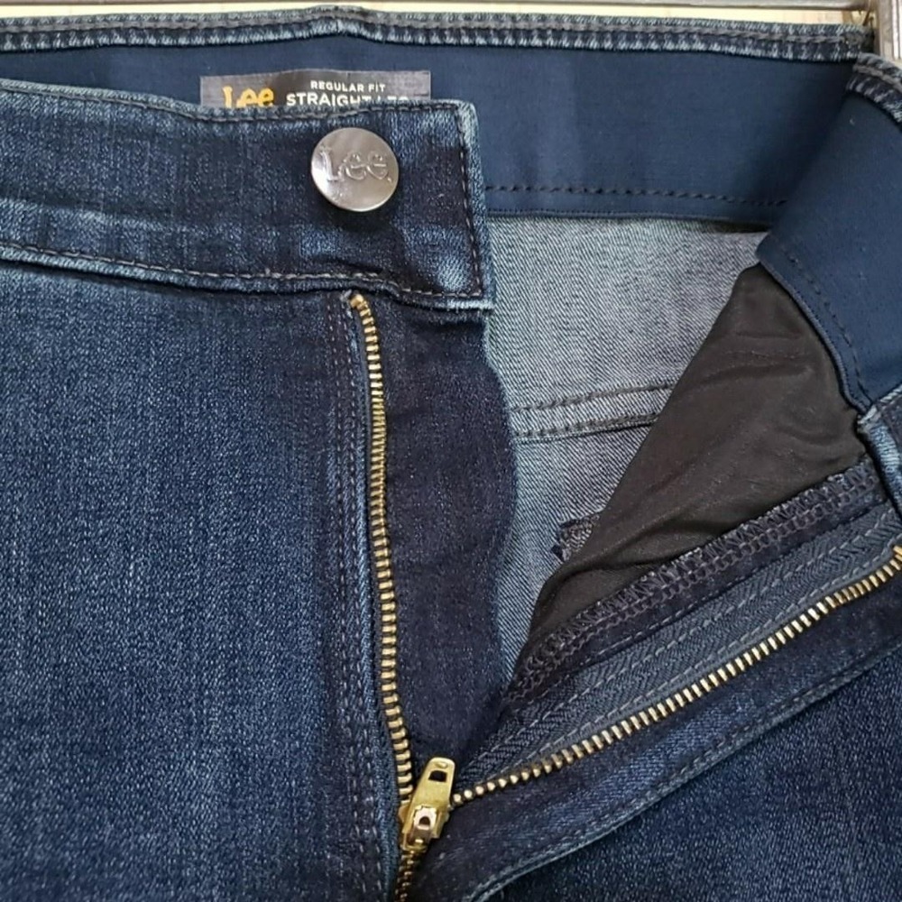 Lee Flex Motion Jeans Womens 24W Blue Medium Wash Straight Stretch Denim Plus - Picture 6 of 8